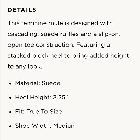 Sole Society Tan Suede Ruffle Mules w Wooden Heels - Picture 6 of 7